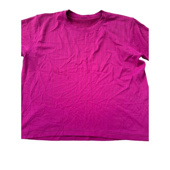 LULULEMON Pink Workout Short Sleeve Top Size 8 - Picture 6 of 6